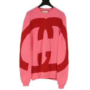 Gucci Pink and Red Crew Neck Sweater